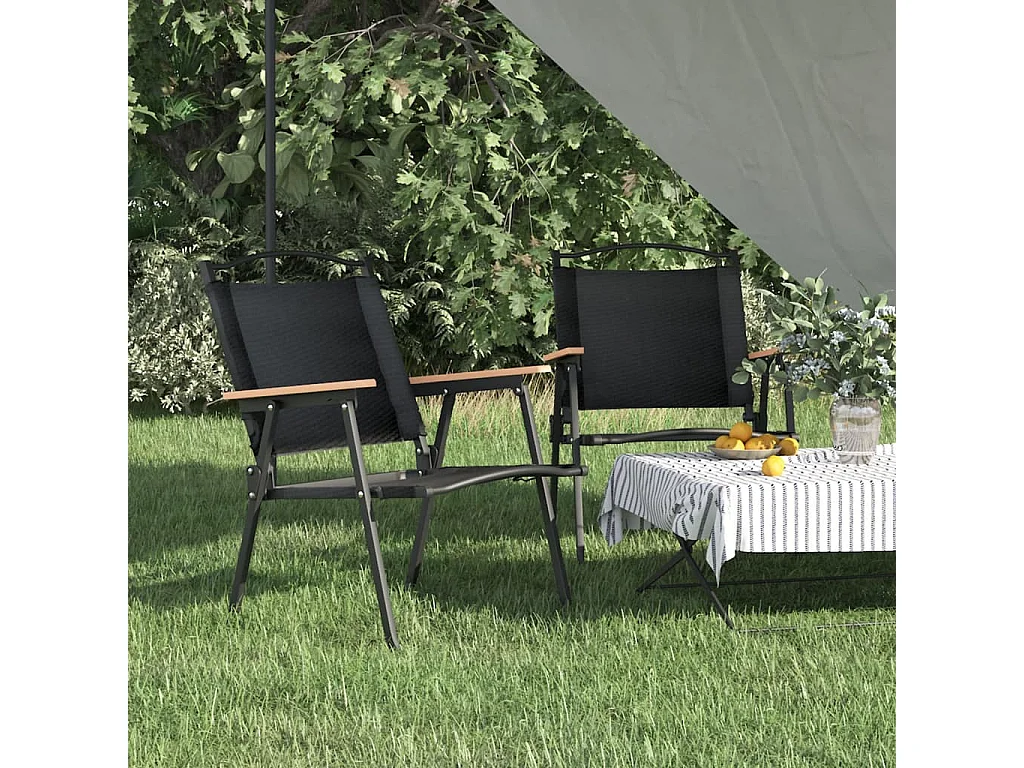 Campingstühle 2er Set Schwarz 54x55x78 cm Oxford-Gewebe