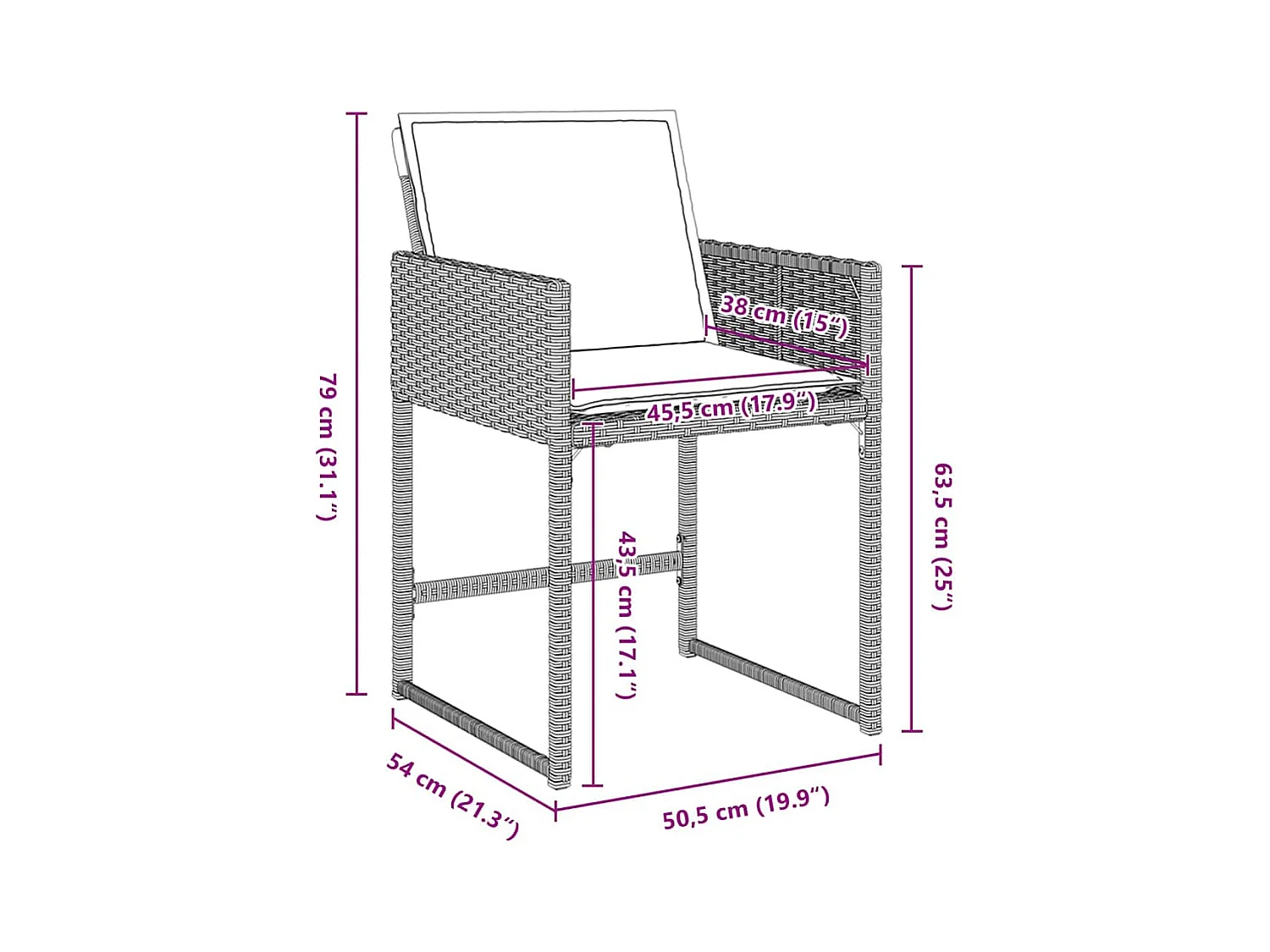 5-delige tuinset met lichtgrijze polyrotan kussens