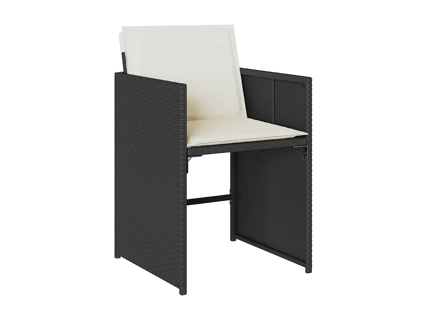 Set da pranzo da giardino 5 pezzi in polyrattan nero