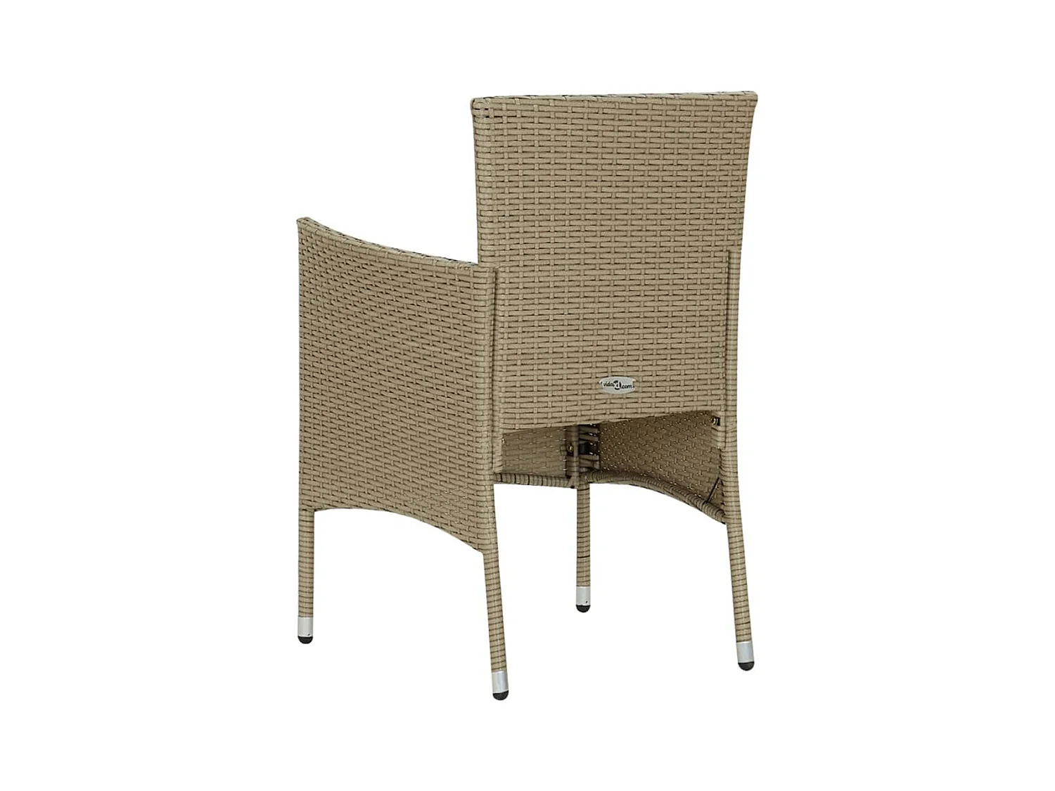 Set di 4 sedie da pranzo da giardino in resina intrecciata beige