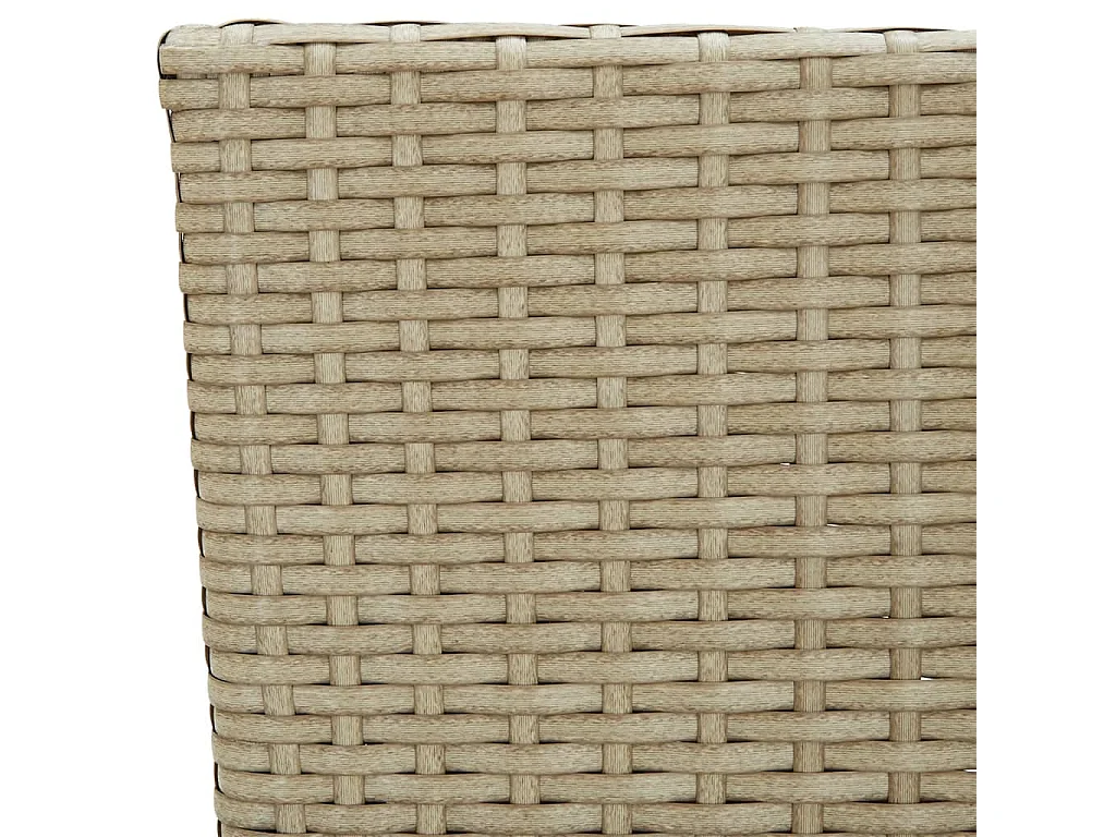 Set di 4 sedie da pranzo da giardino in resina intrecciata beige