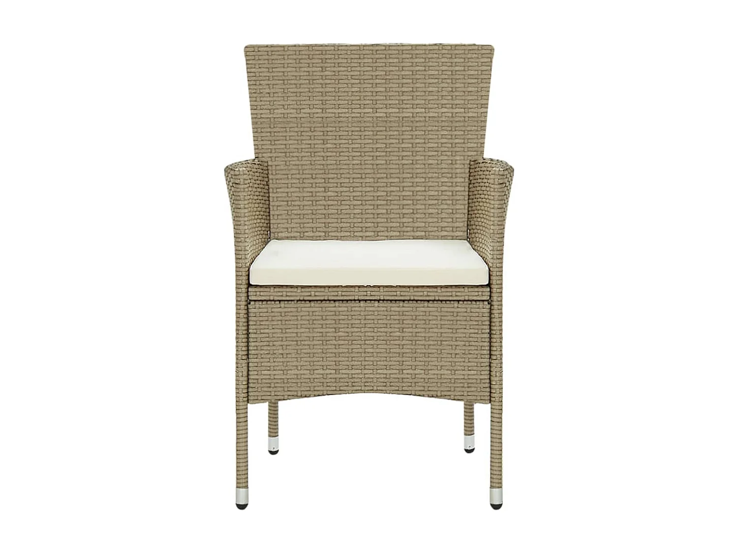 Chaises à manger de jardin lot de 4 Résine tressée Beige