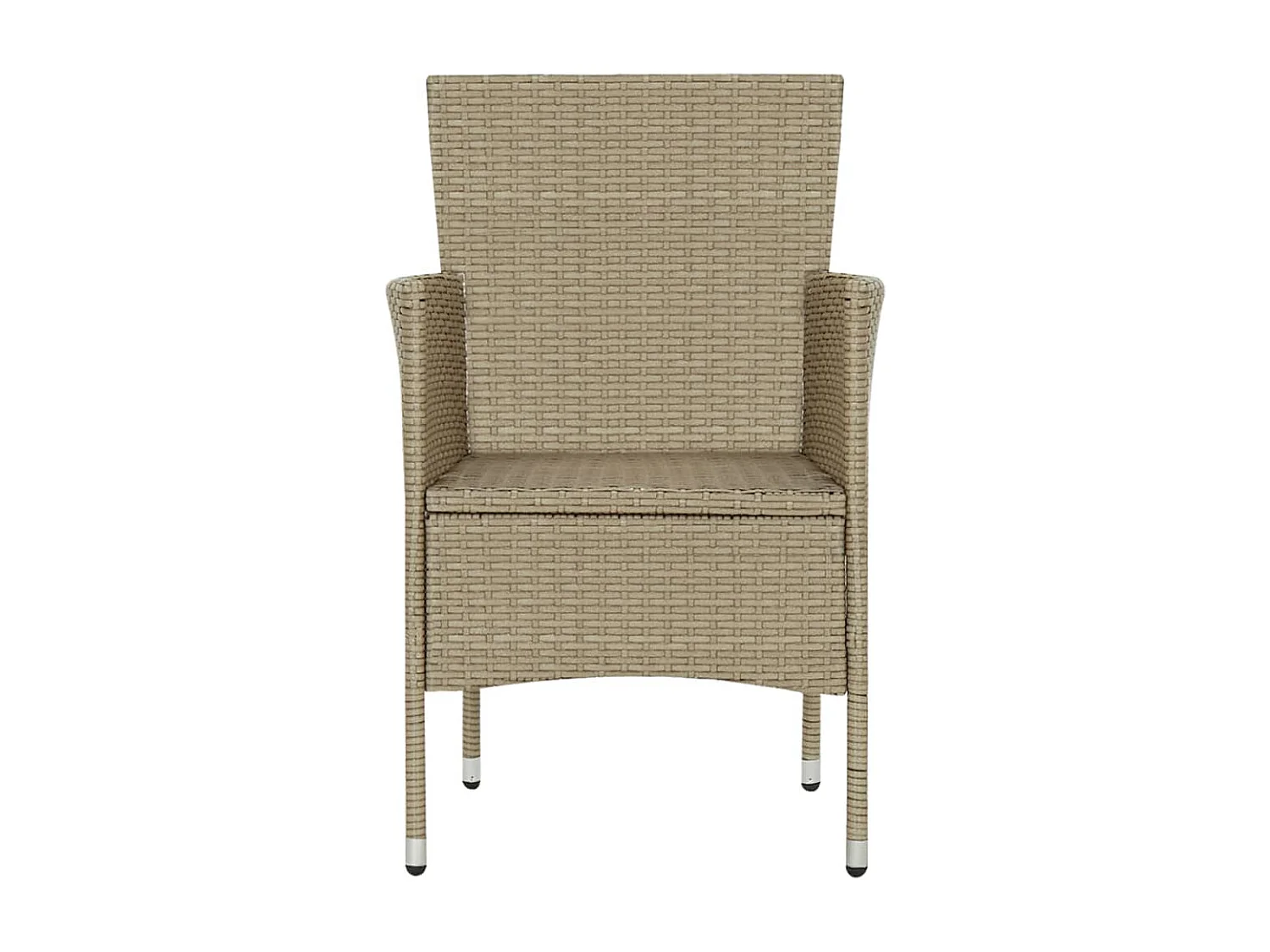 Chaises à manger de jardin lot de 4 Résine tressée Beige