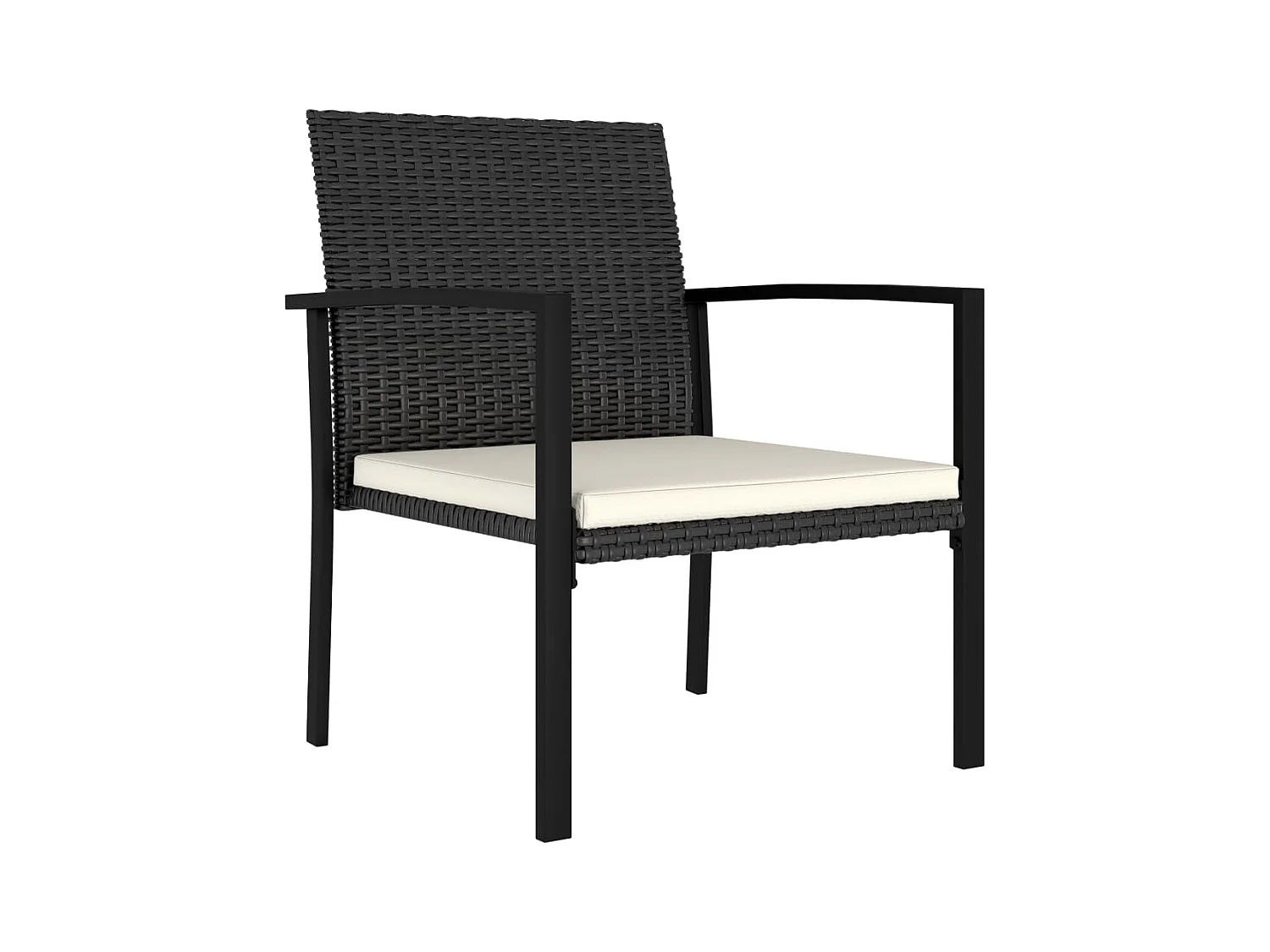 Chaises à manger de jardin lot de 2 Résine tressée Noir