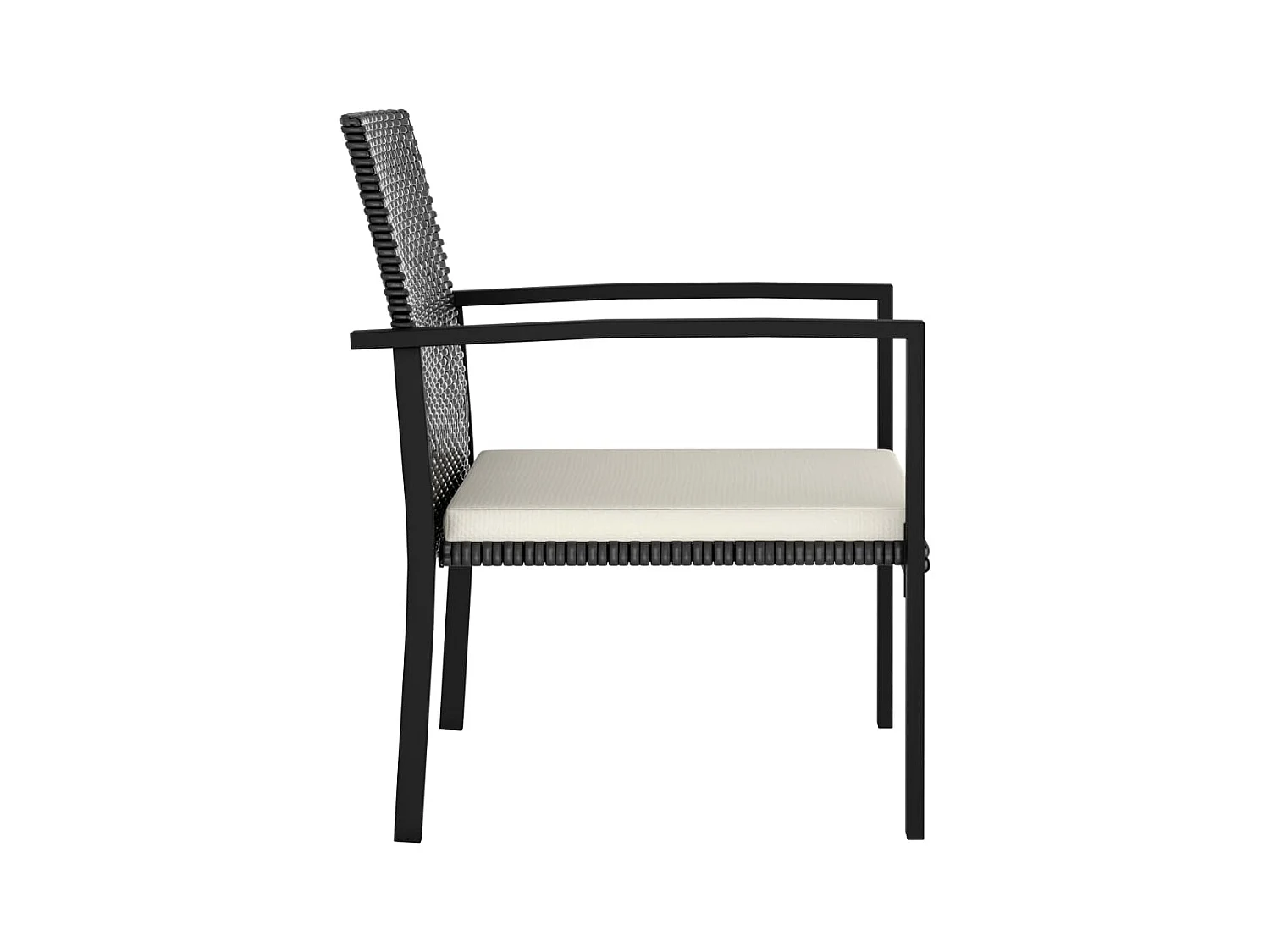 Chaises à manger de jardin lot de 2 Résine tressée Noir