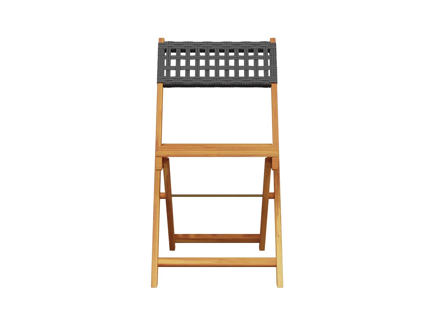 Set di 2 sedie da bistrot in legno massello di acacia e rattan nero