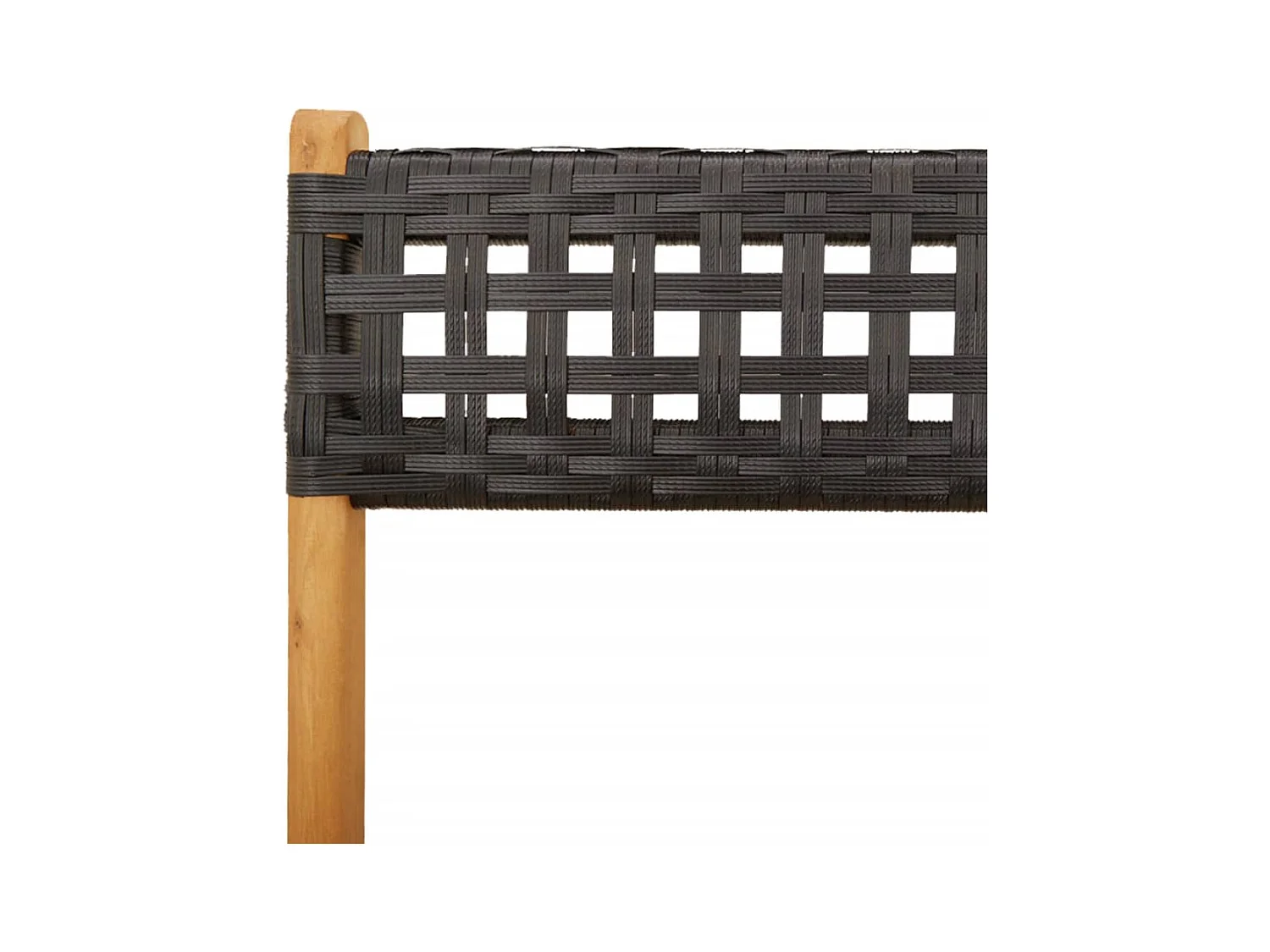 Set di 2 sedie da bistrot in legno massello di acacia e rattan nero