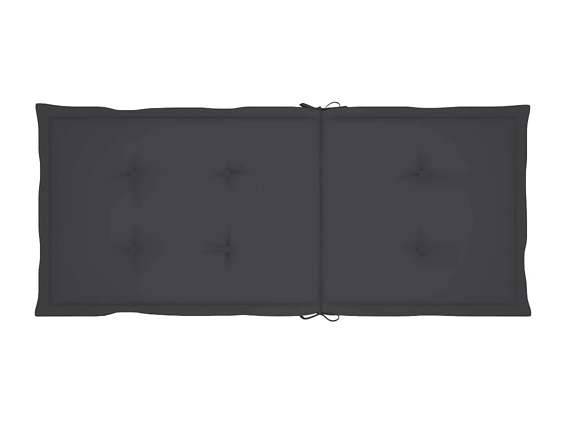 Chaises de jardin lot de 2 et coussins anthracite Bois de teck