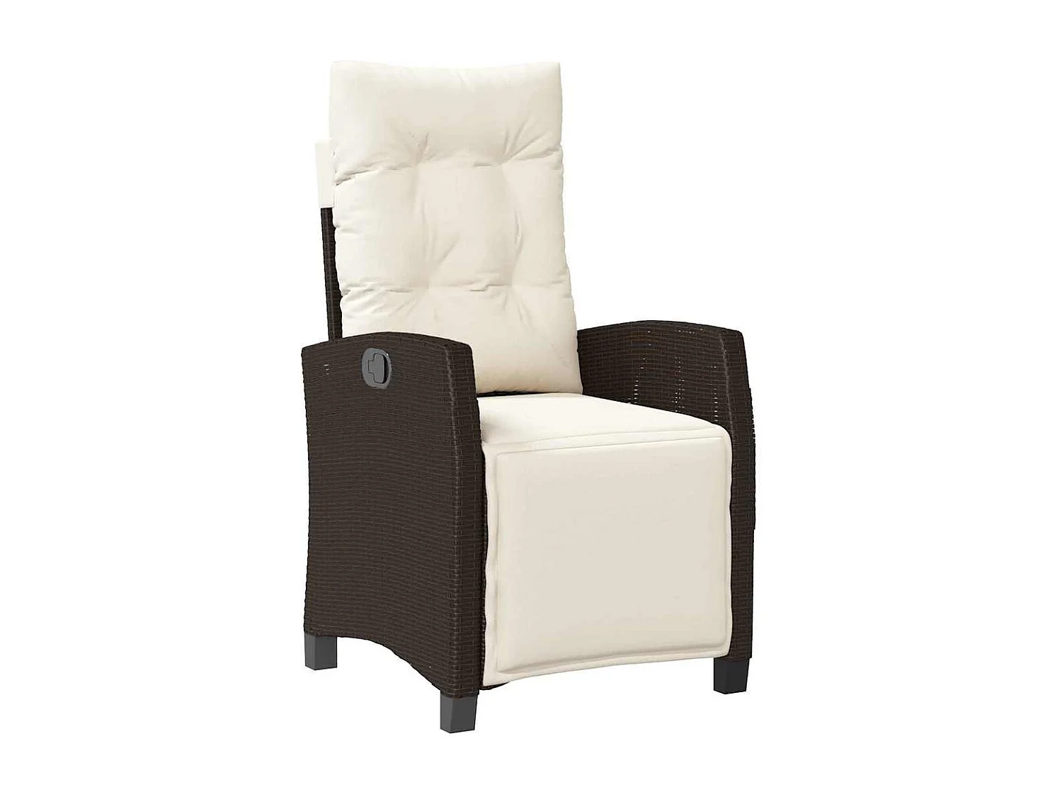 Ensemble de repas de jardin 5 pièces marron rattan synthétique