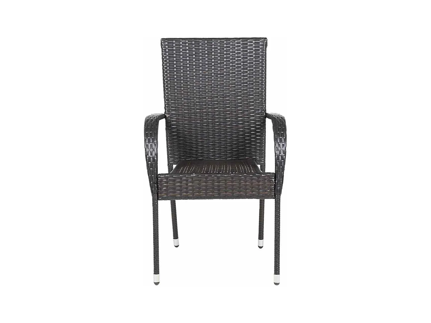 Stapelbare Gartenstühle 2er-Set Braunes gewebtes Harz