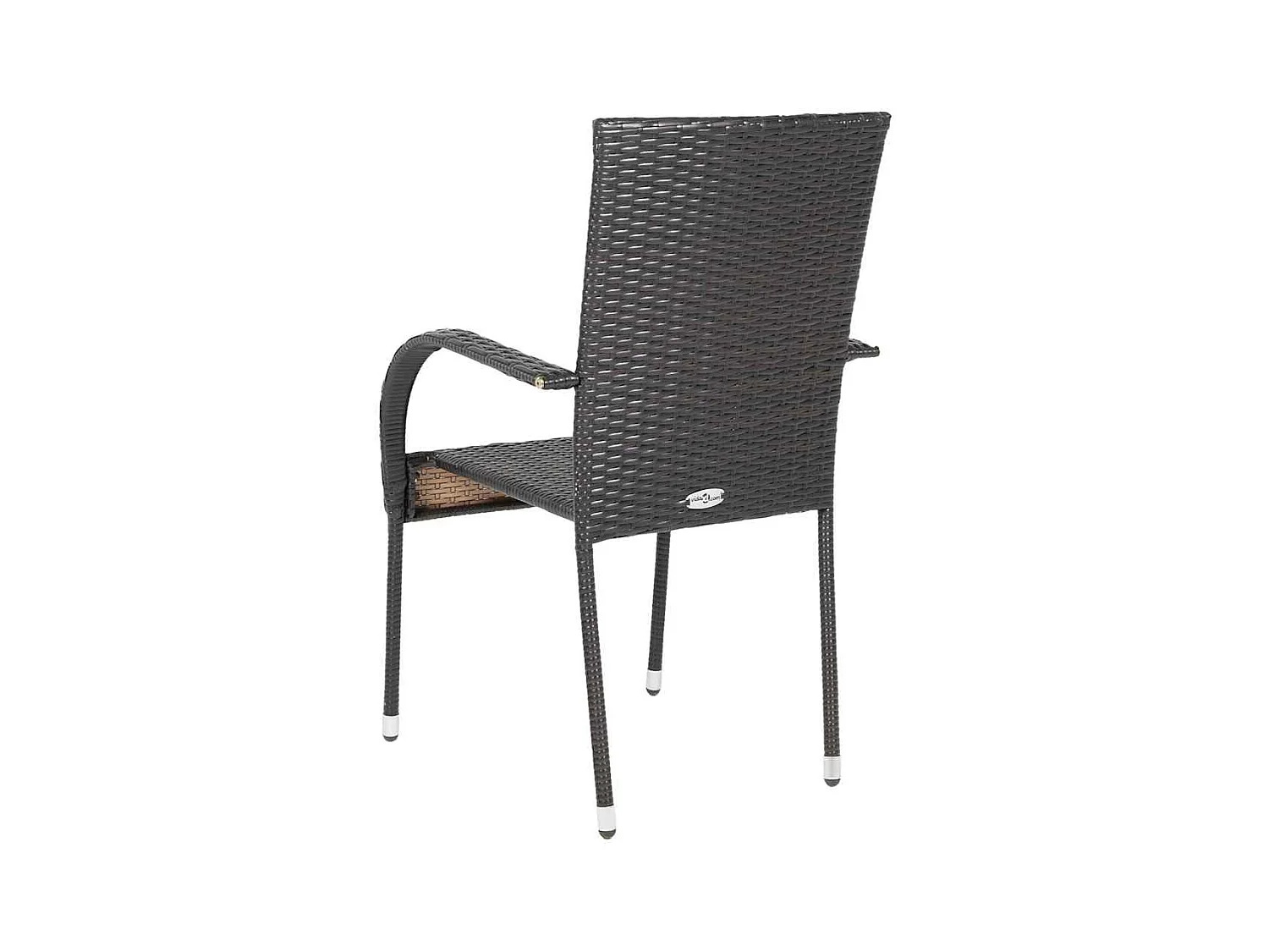 Stapelbare Gartenstühle 2er-Set Braunes gewebtes Harz