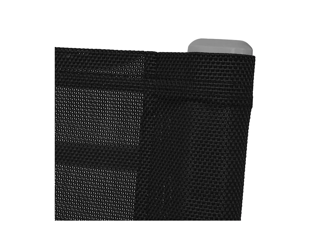 Set di 2 sedie a dondolo da giardino in acciaio e textilene nero