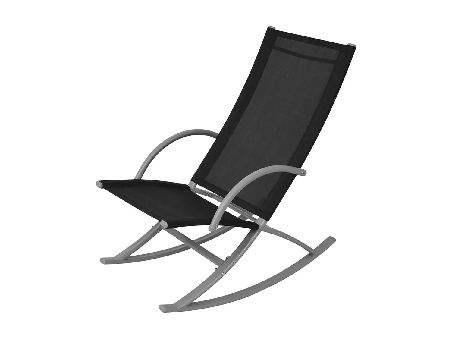 Chaises à bascule de jardin lot de 2 Acier et textilène Noir