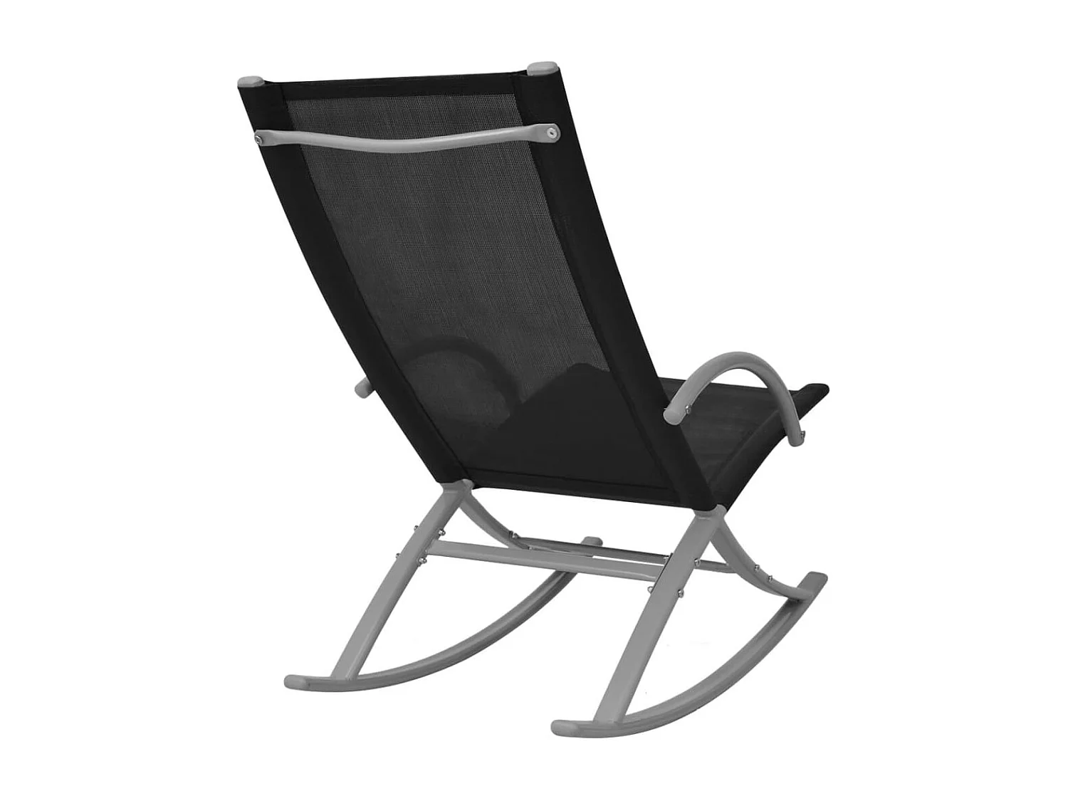 Chaises à bascule de jardin lot de 2 Acier et textilène Noir