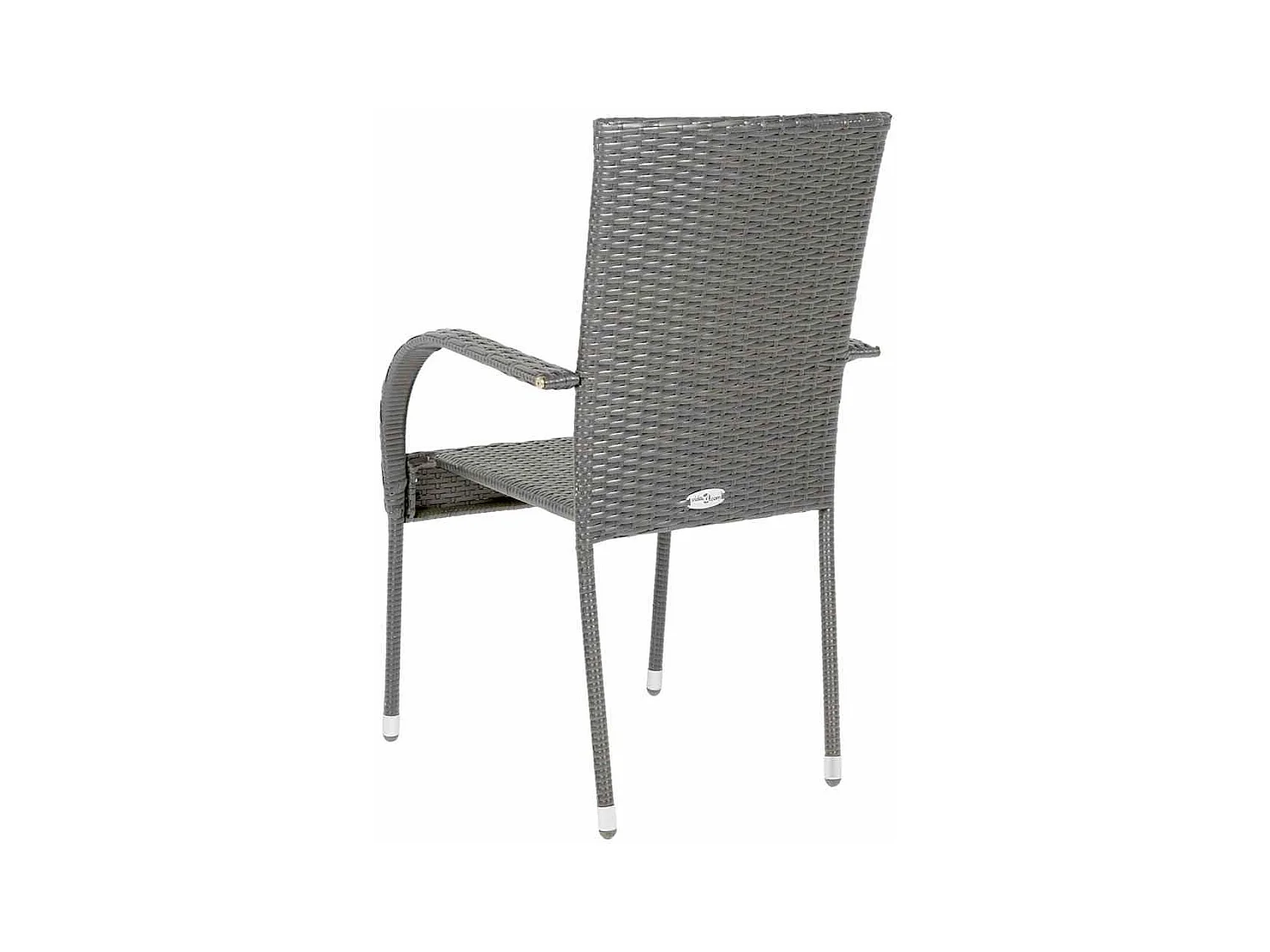 Set van 4 stapelbare stoelen voor buiten, grijs kunstharsriet