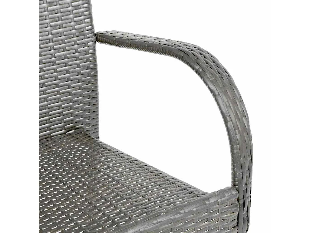 Set van 4 stapelbare stoelen voor buiten, grijs kunstharsriet