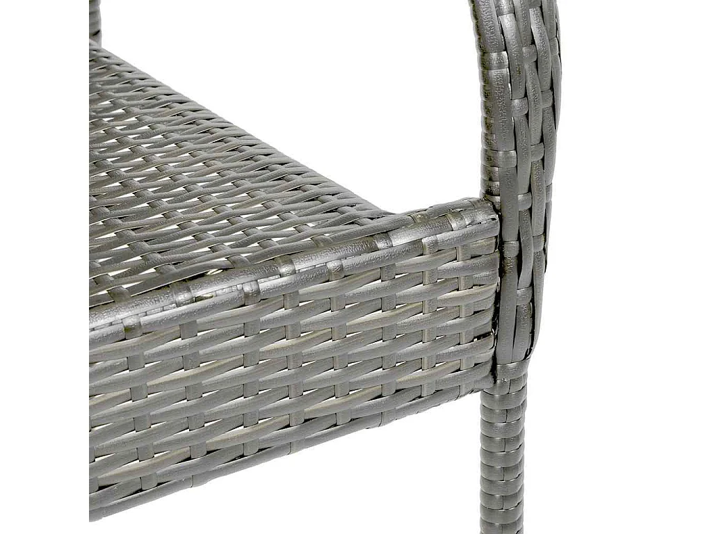 Set van 4 stapelbare stoelen voor buiten, grijs kunstharsriet