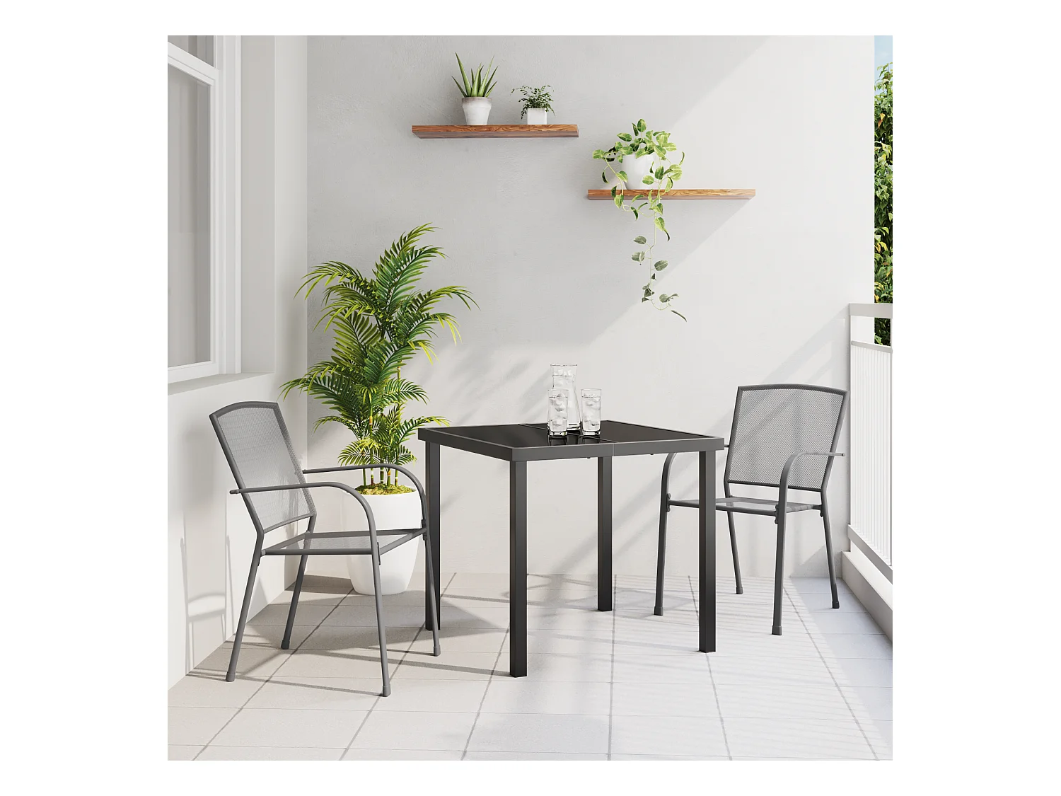 Set da pranzo da giardino antracite