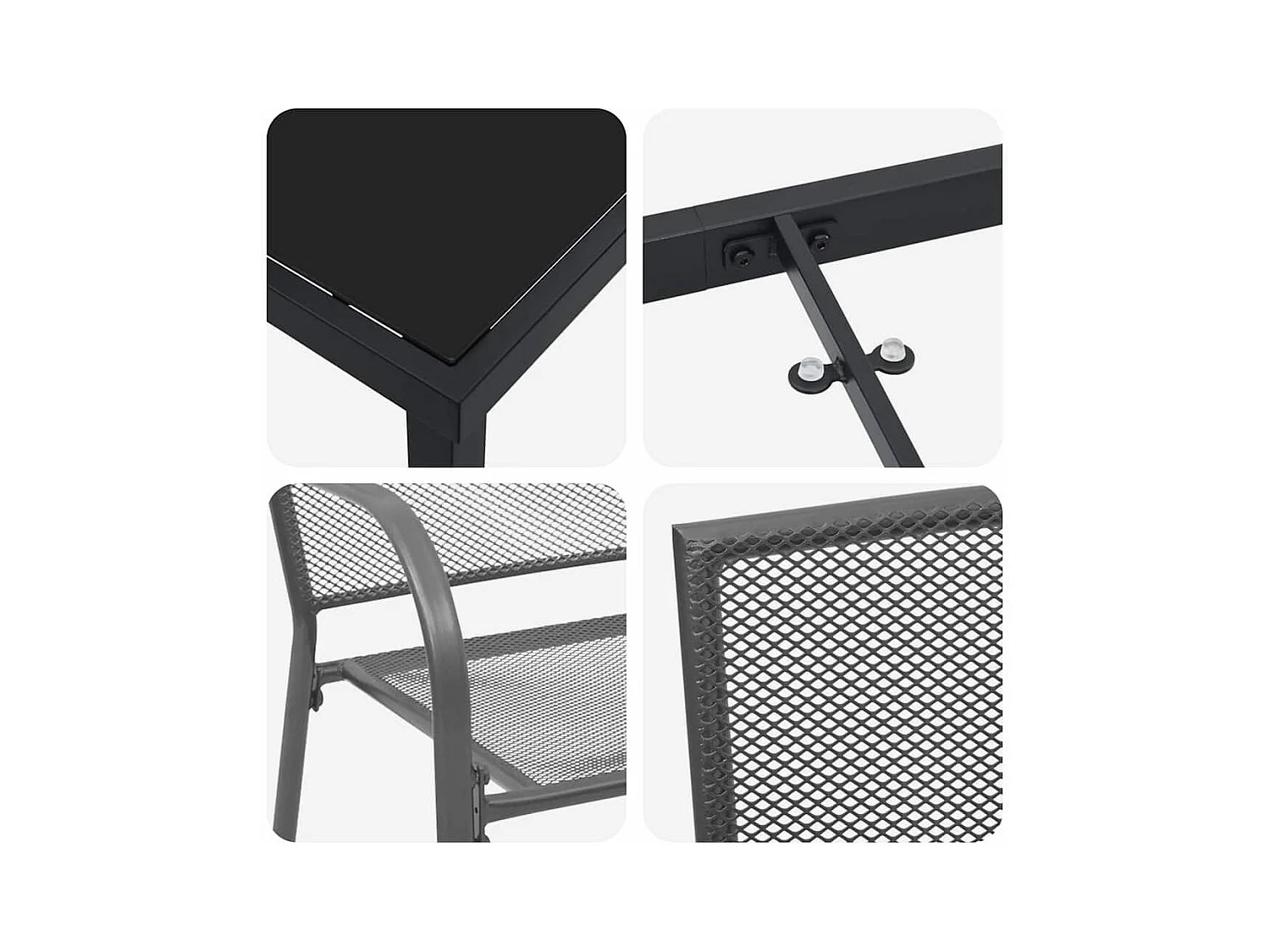 Set da pranzo da giardino antracite