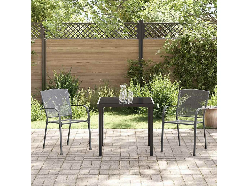 Set de salle à manger de jardin en anthracite