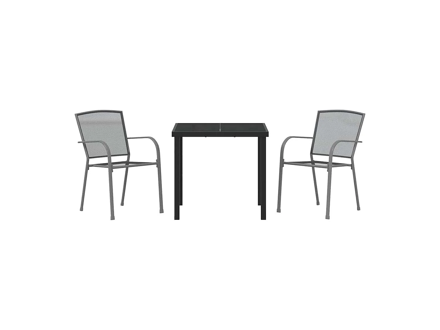 Set de salle à manger de jardin en anthracite
