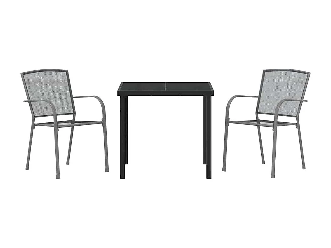 Set de salle à manger de jardin en anthracite