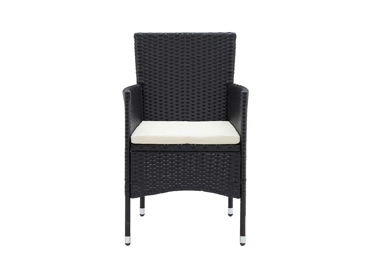 Chaises à manger de jardin lot de 4 Résine tressée Noir