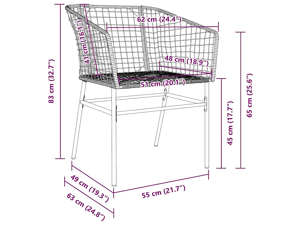 Set de Salle à Manger de Jardin 5 Pièces Marron Poly Rattan