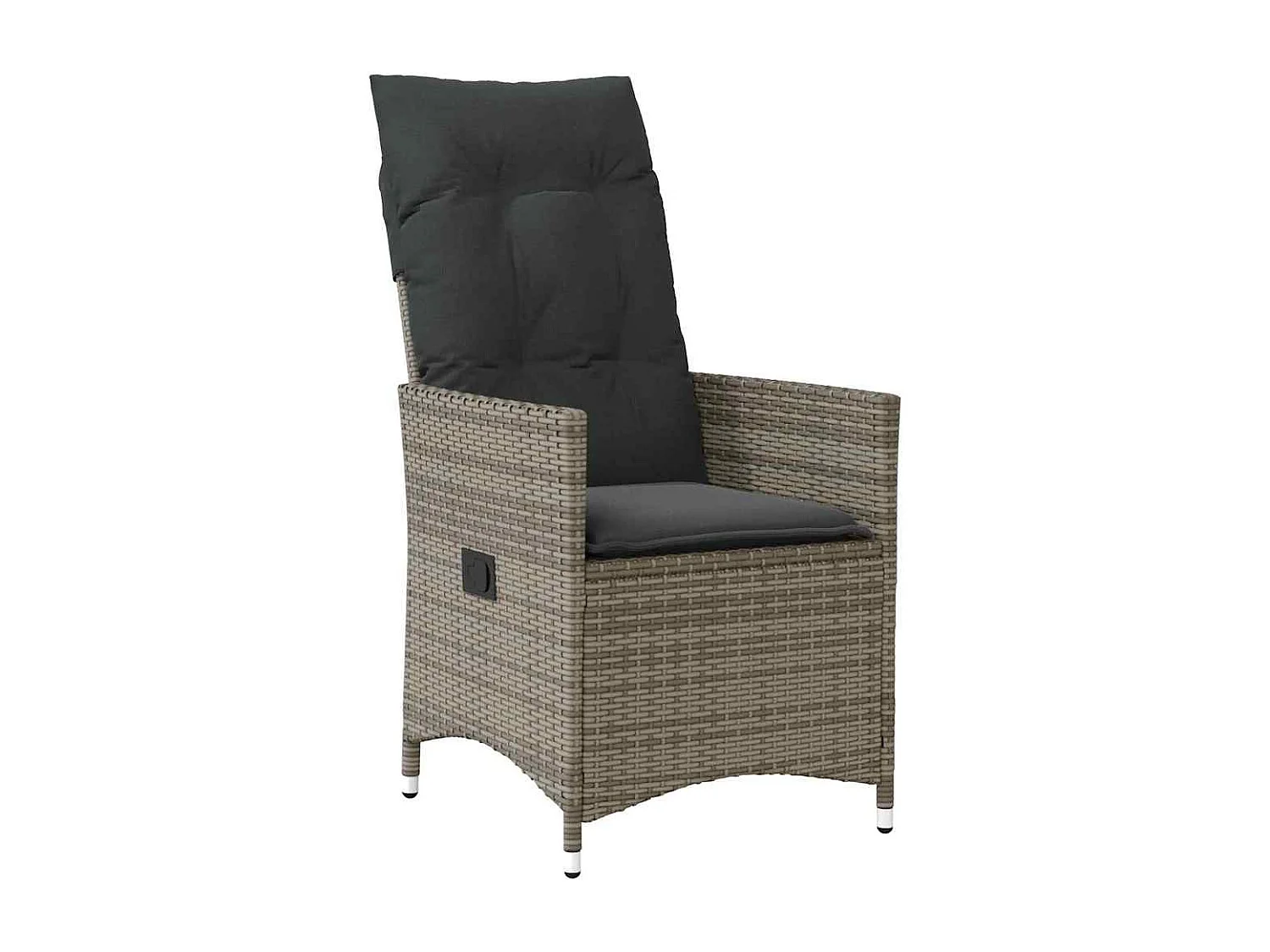 Set da pranzo da giardino 7 pezzi con cuscini in polyrattan grigio