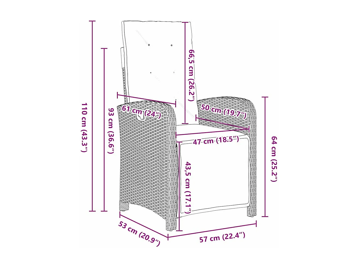 Ensemble de salle à manger de jardin 7 pièces avec coussins beige poly rotin