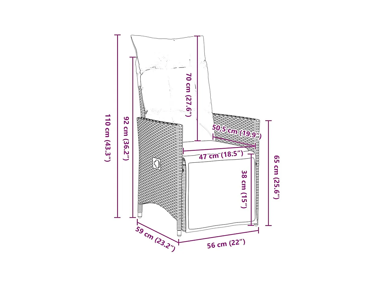 Ensemble de salle à manger de jardin de 5 pièces avec coussins en poly rattan marron