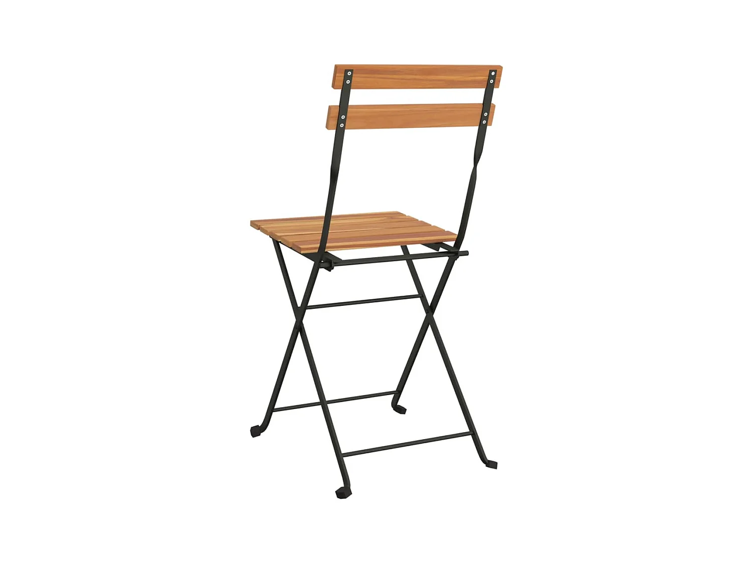 Chaises de bistrot pliantes lot de 8 Bois teck solide et acier