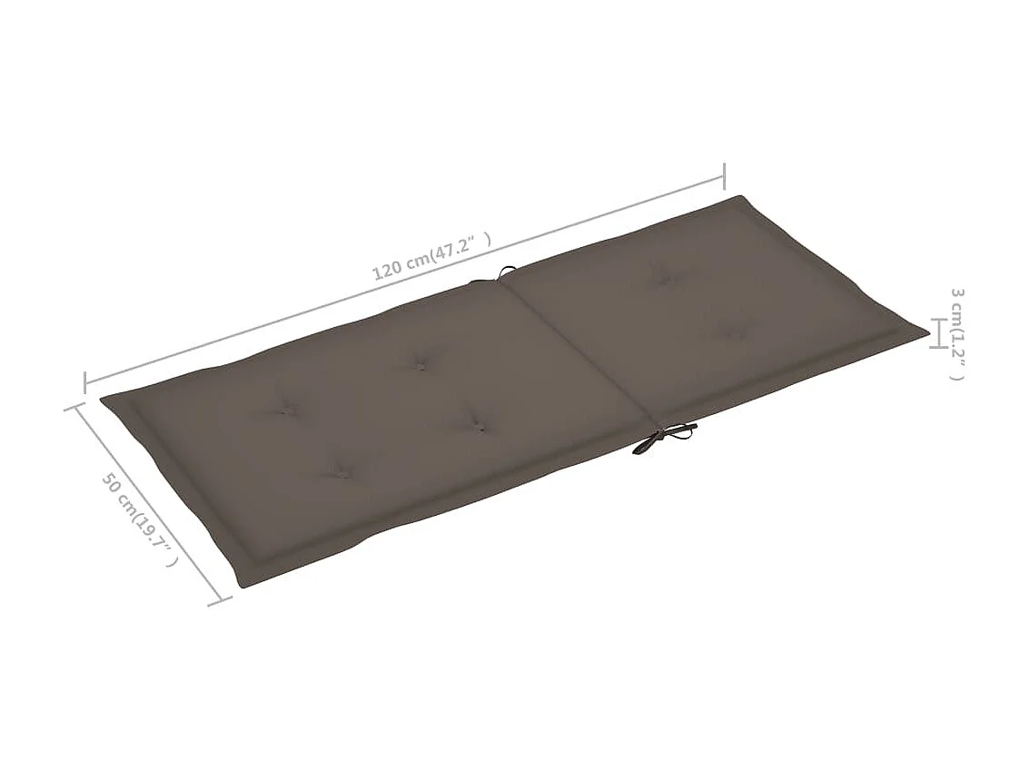 Chaises de jardin lot de 4 avec coussins taupe Bois teck solide