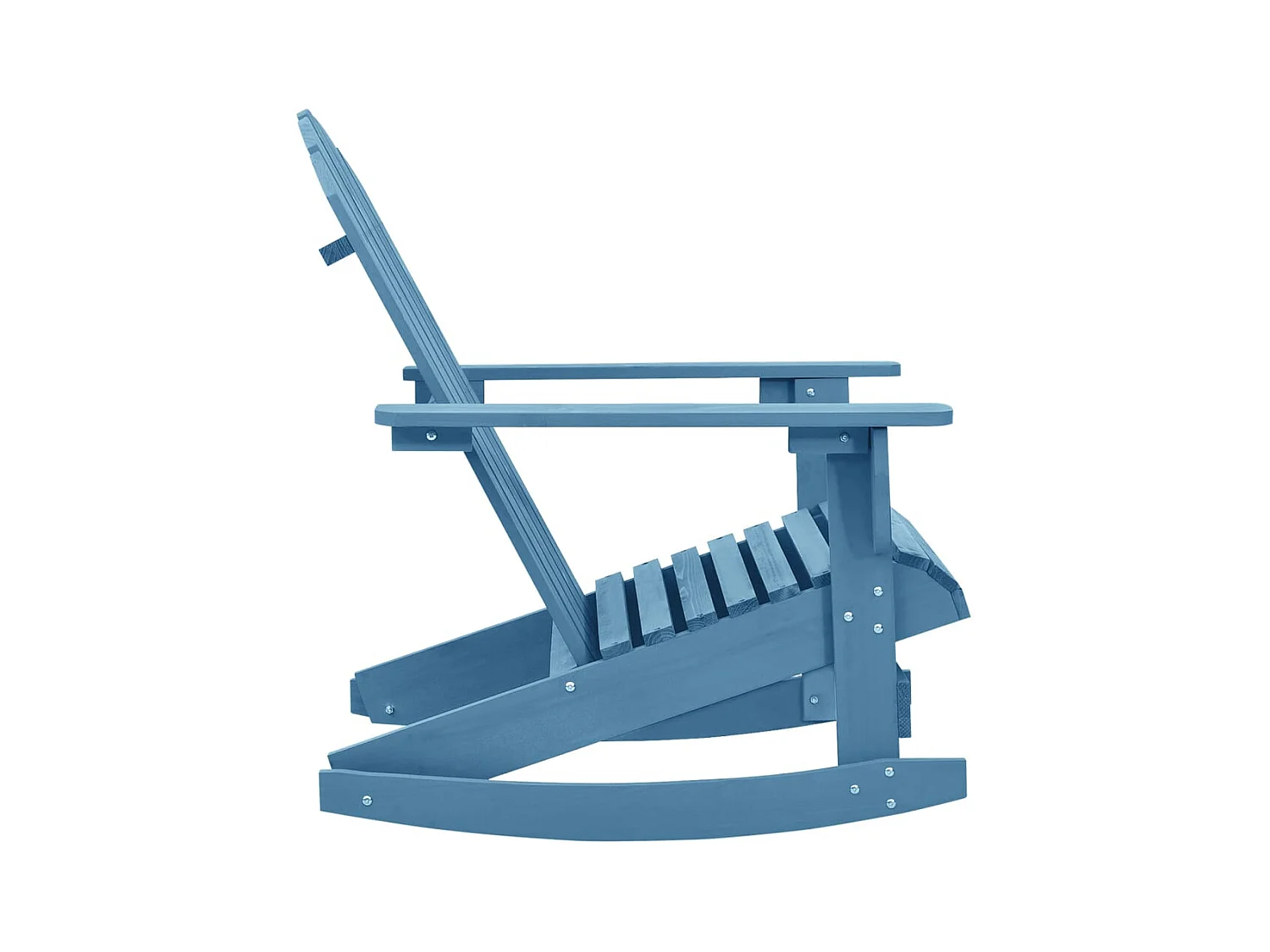 Chaise à bascule de jardin Adirondack bois de sapin massif bleu