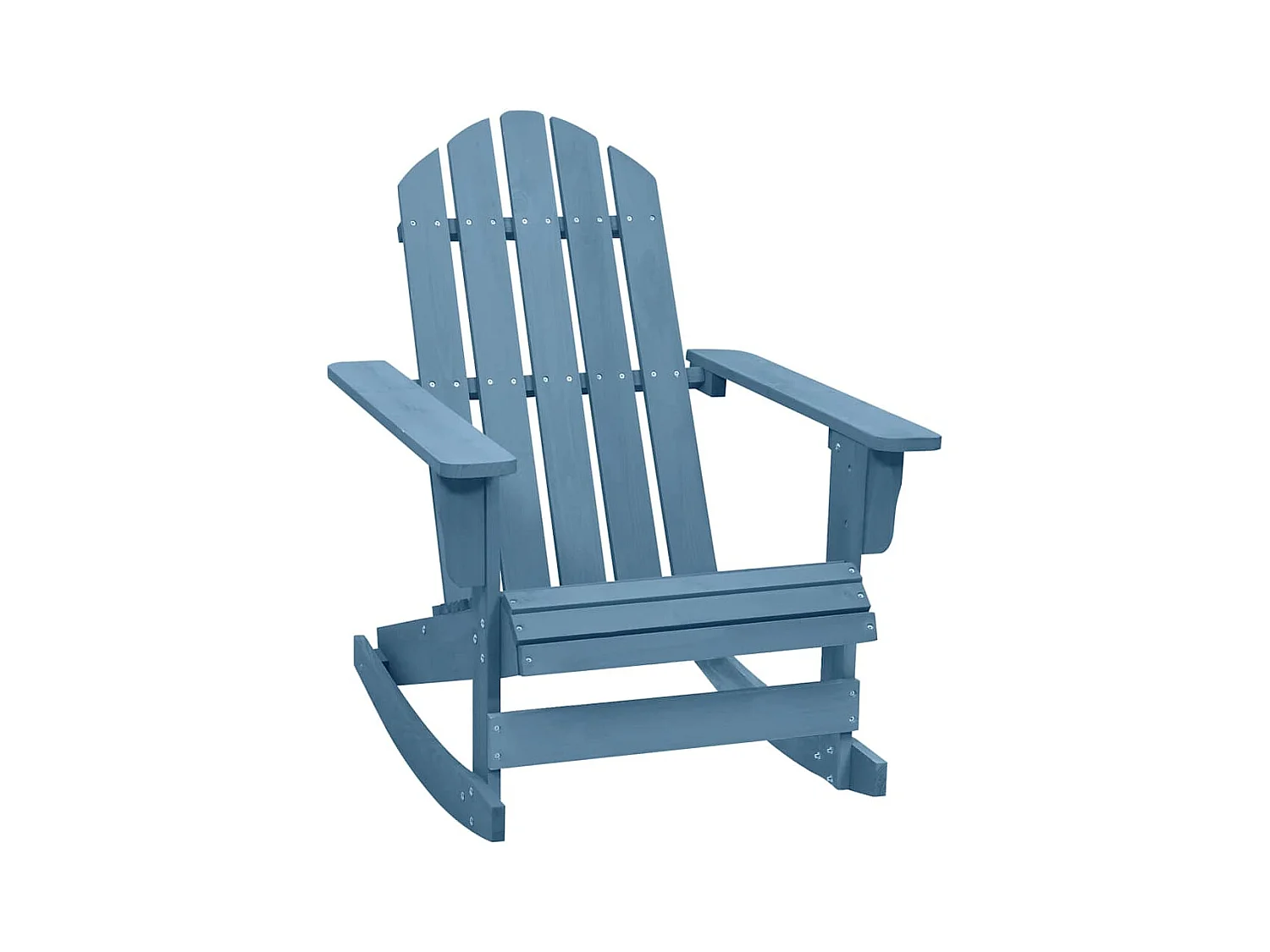 Chaise à bascule de jardin Adirondack bois de sapin massif bleu