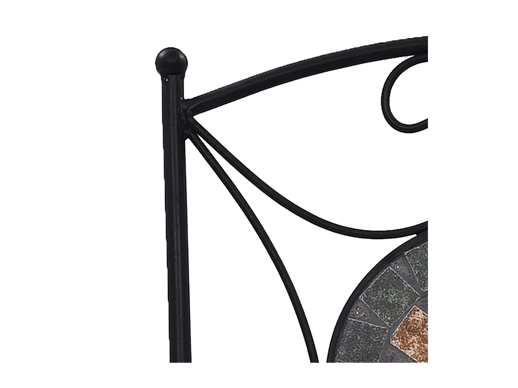 Sedie da bistrot in mosaico, 2 pezzi, arancioni e grigie