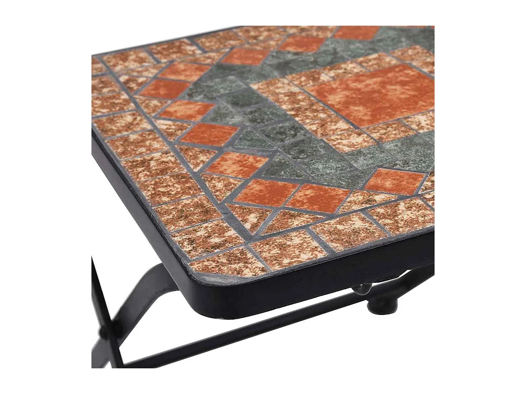 Sedie da bistrot in mosaico, 2 pezzi, arancioni e grigie