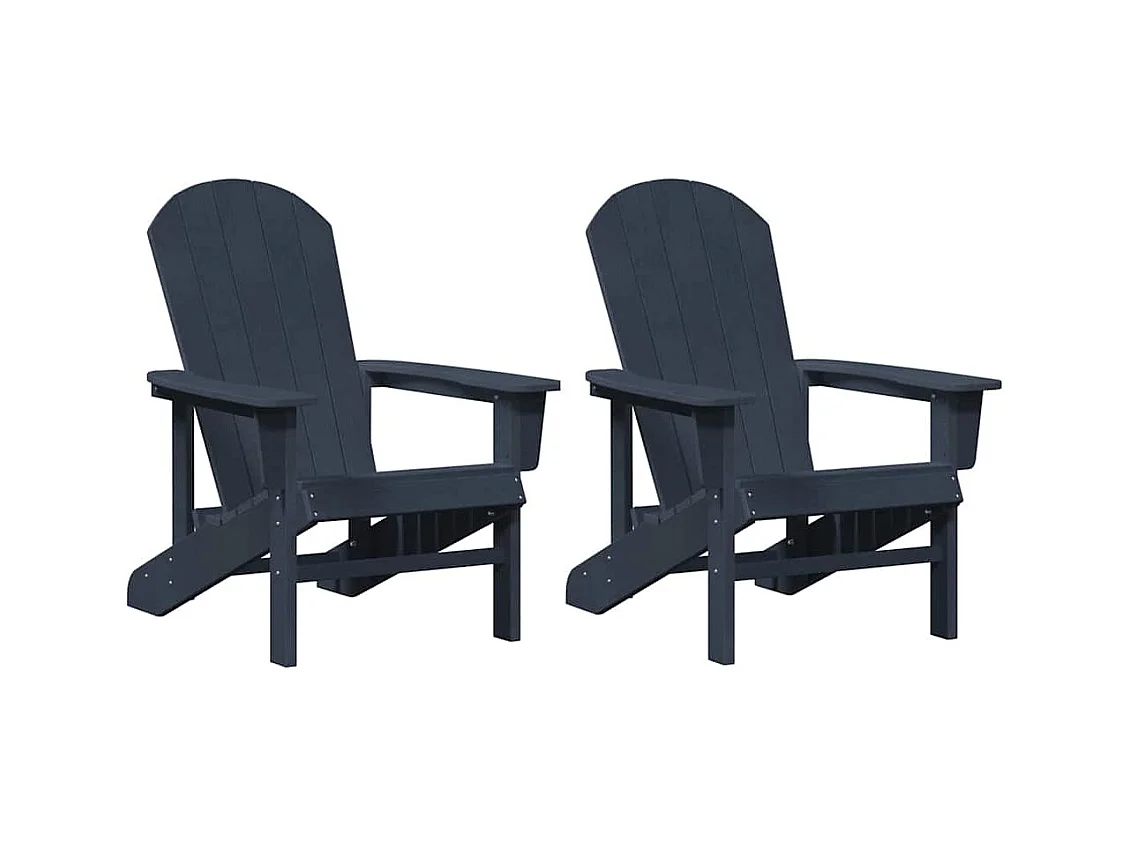 Sedie Adirondack 2 pezzi blu navy 74x82x90 cm HDPE