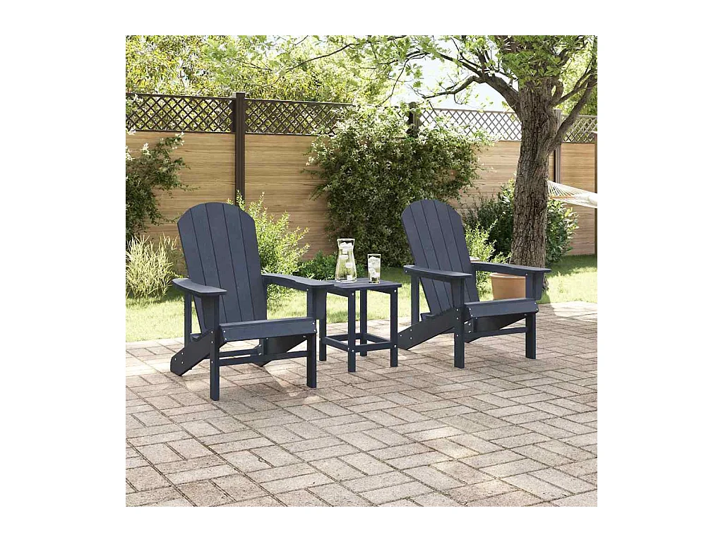 Sedie Adirondack 2 pezzi blu navy 74x82x90 cm HDPE