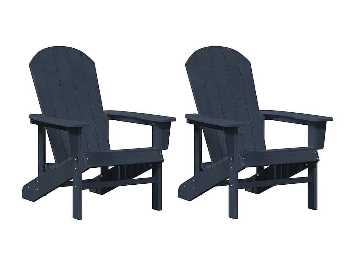 Chaises Adirondack 2 pcs Bleu Marine 74x82x90 cm HDPE