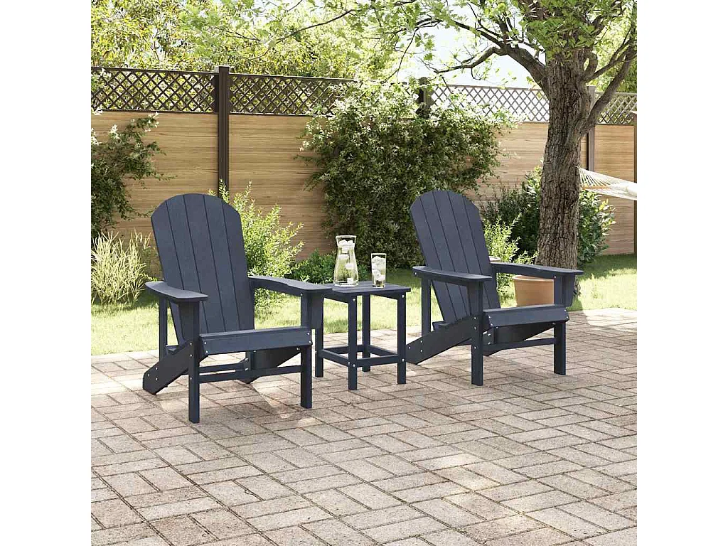 Chaises Adirondack 2 pcs Bleu Marine 74x82x90 cm HDPE