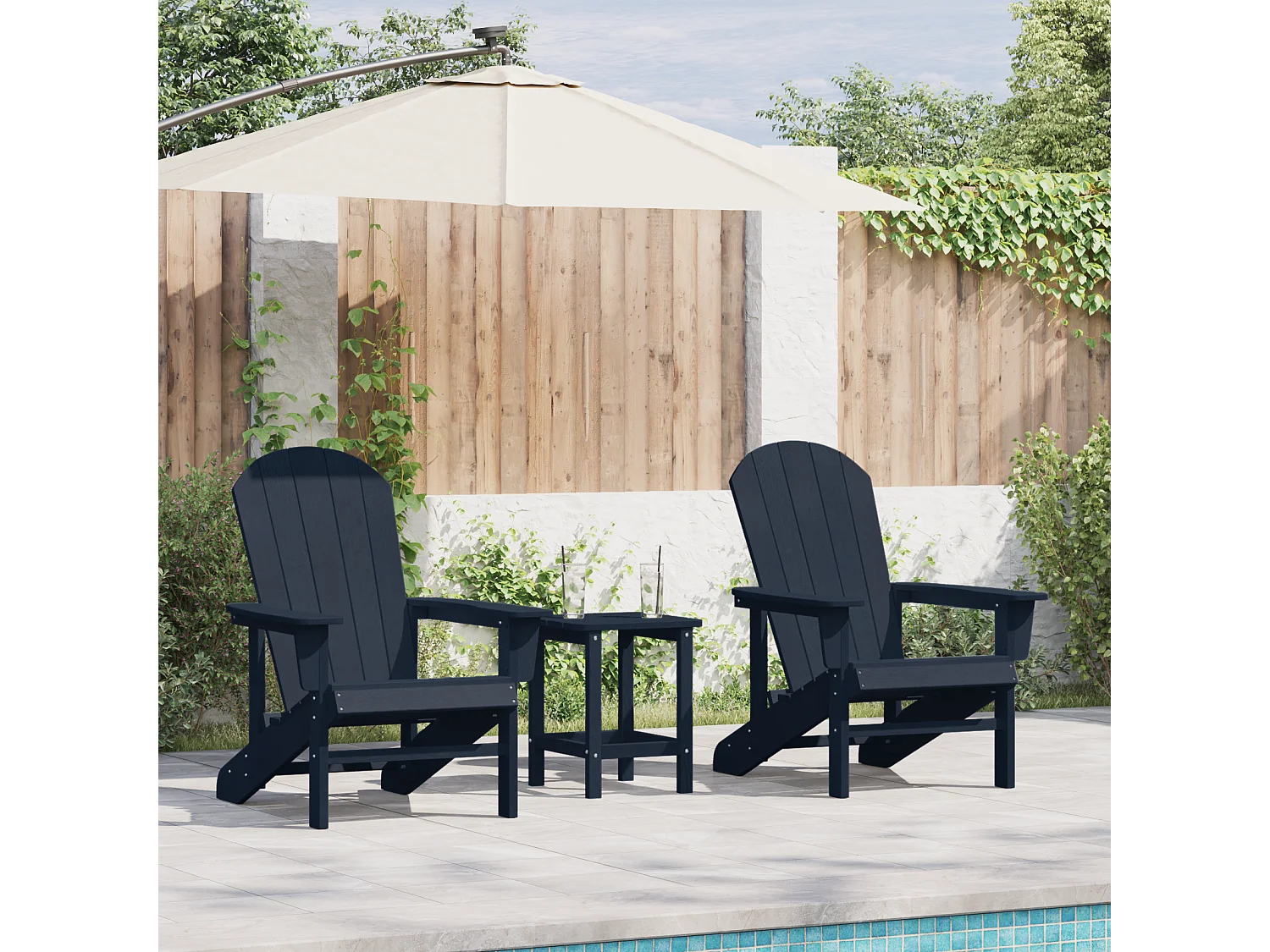 Chaises Adirondack 2 pcs Bleu Marine 74x82x90 cm HDPE