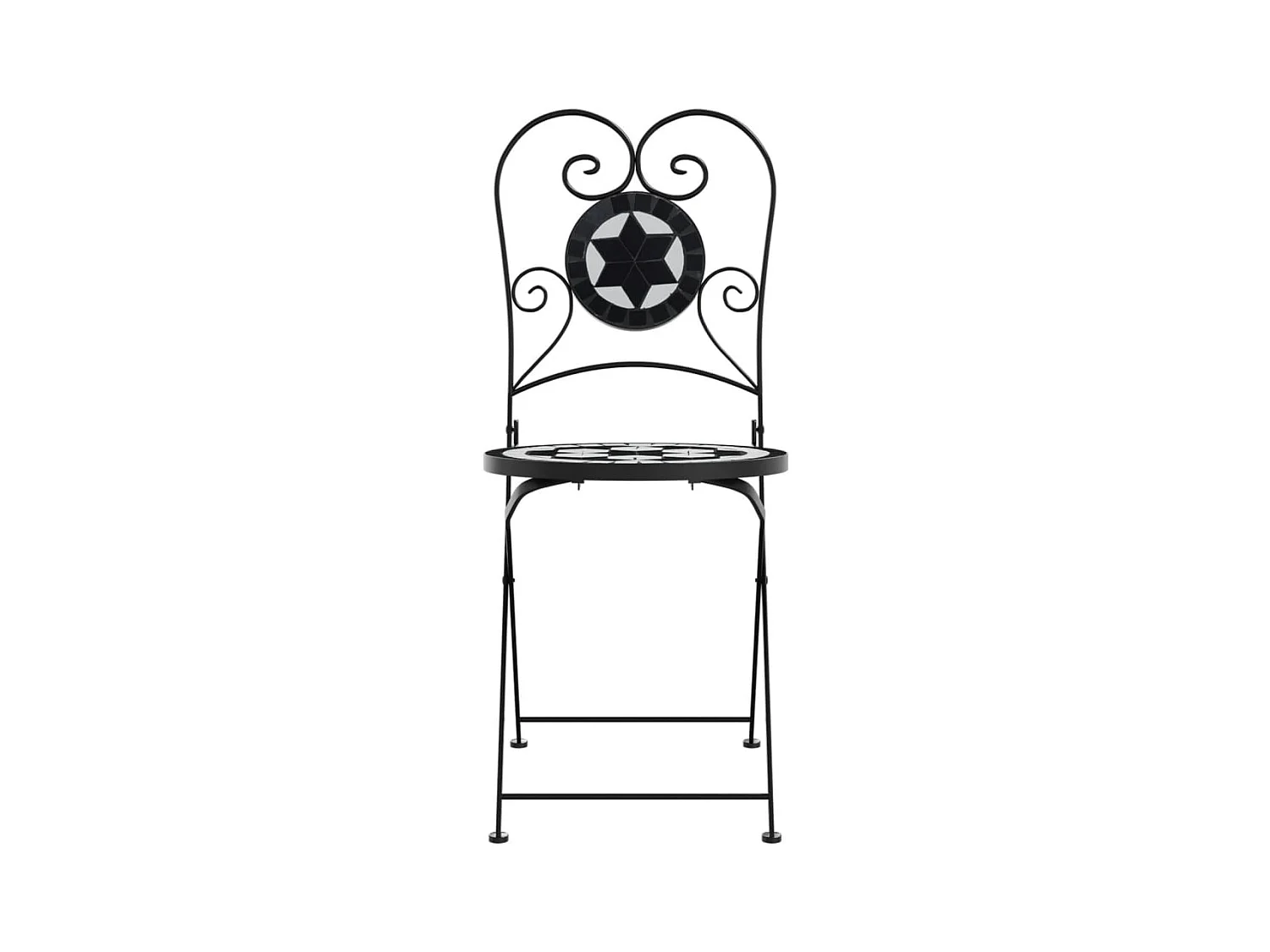 Chaises de bistro pliables lot de 2 noir et blanc céramique