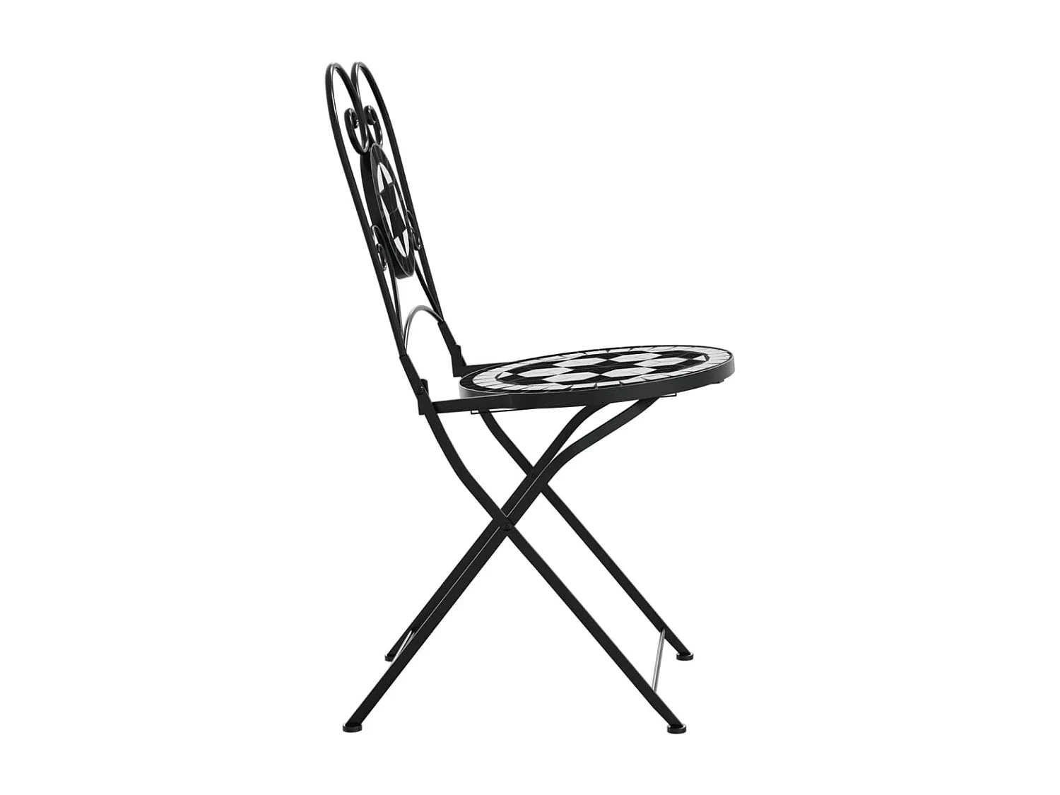 Chaises de bistro pliables lot de 2 noir et blanc céramique