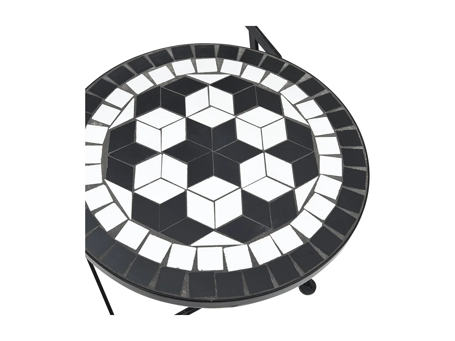 Chaises de bistro pliables lot de 2 noir et blanc céramique