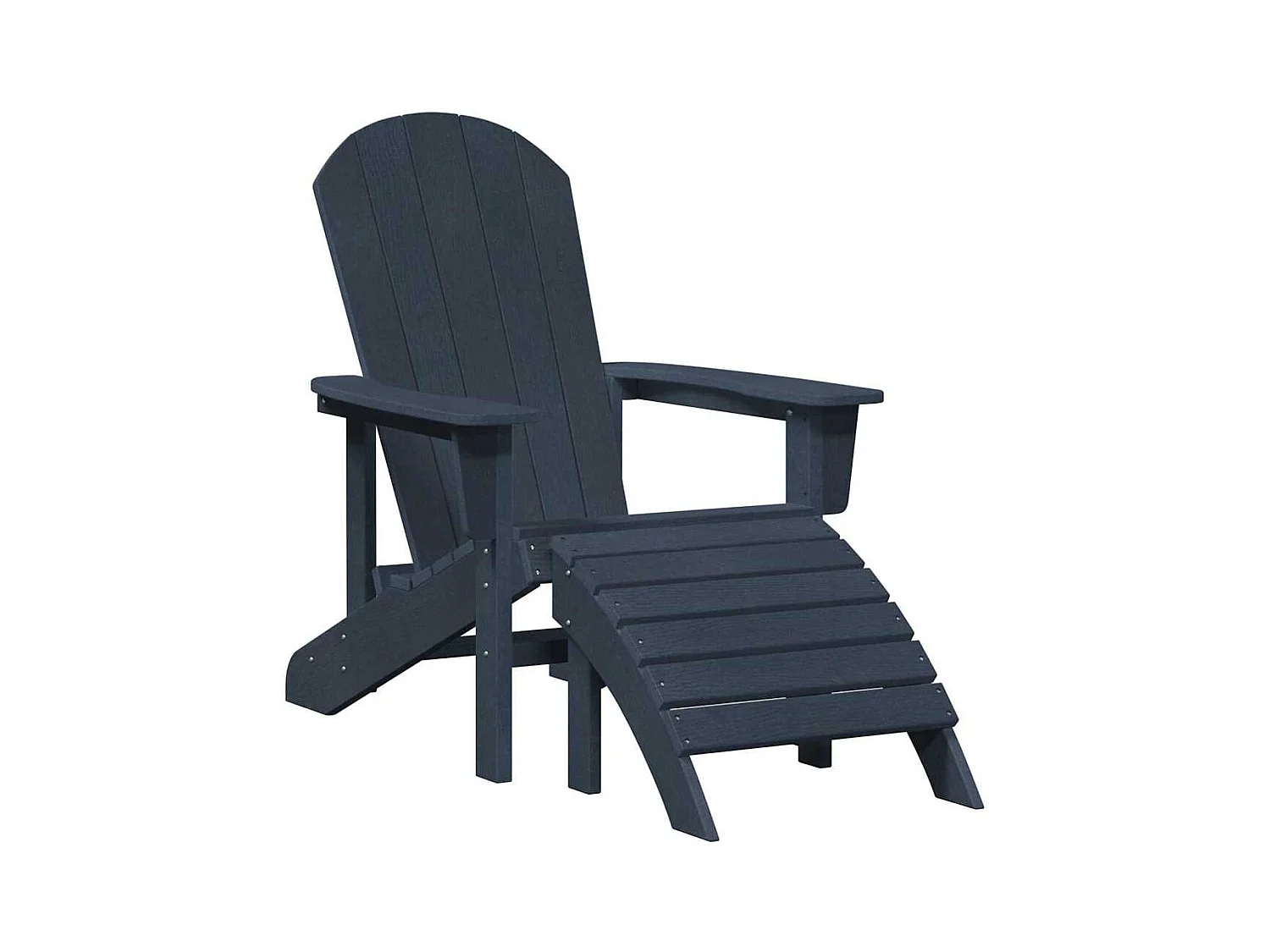 Chaise Adirondack avec Repose-pieds Bleu Marine HDPE