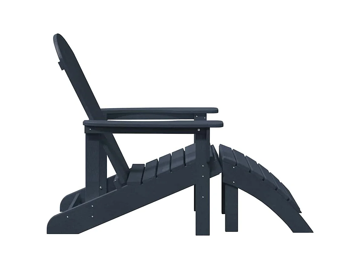 Chaise Adirondack avec Repose-pieds Bleu Marine HDPE