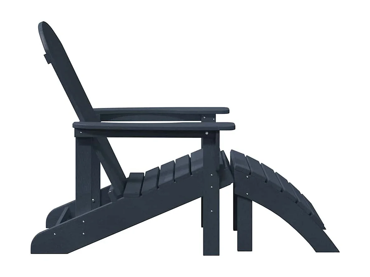 Chaise Adirondack avec Repose-pieds Bleu Marine HDPE