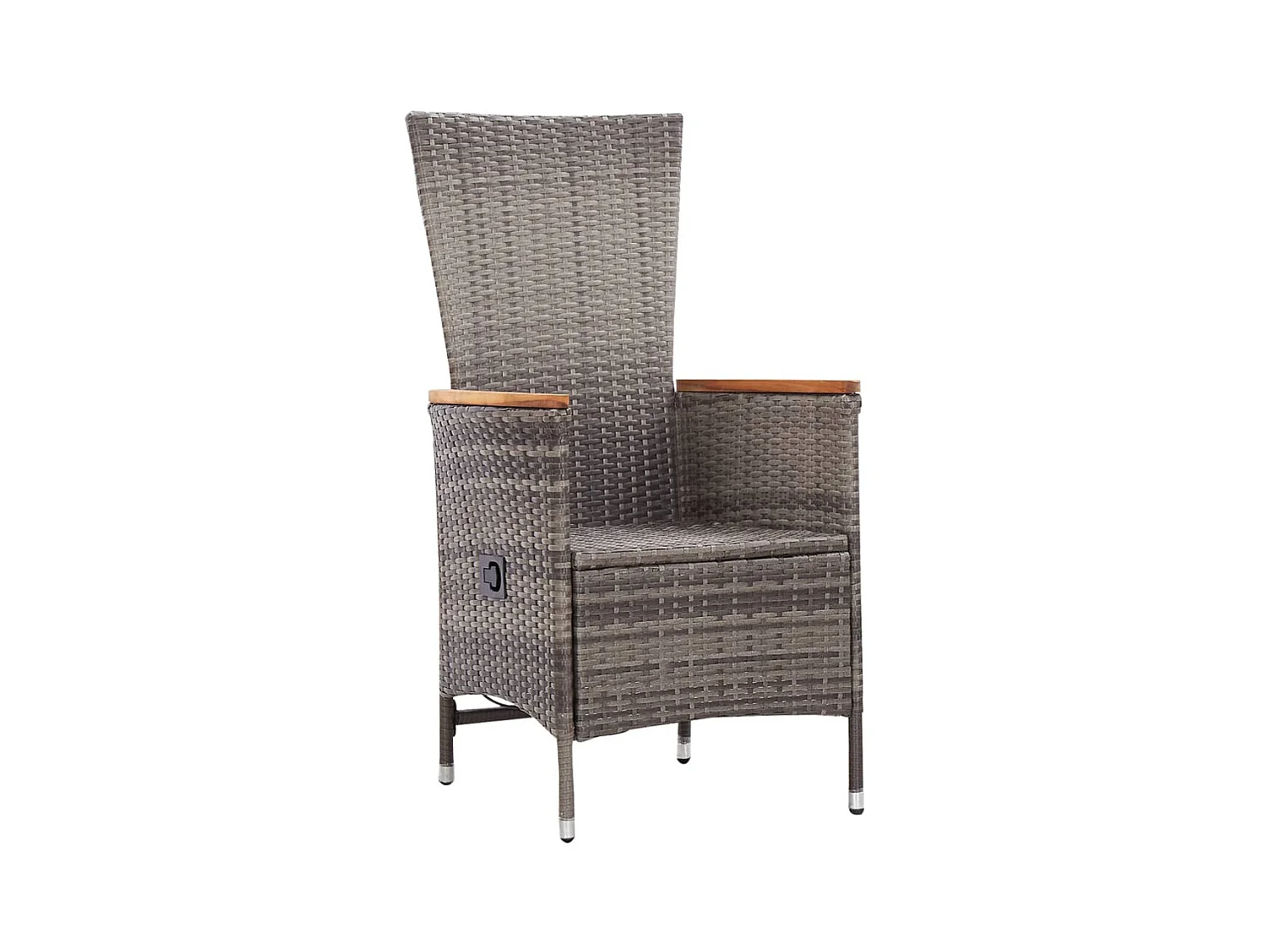 Set di 2 sedie da esterno con cuscini in resina intrecciata grigia