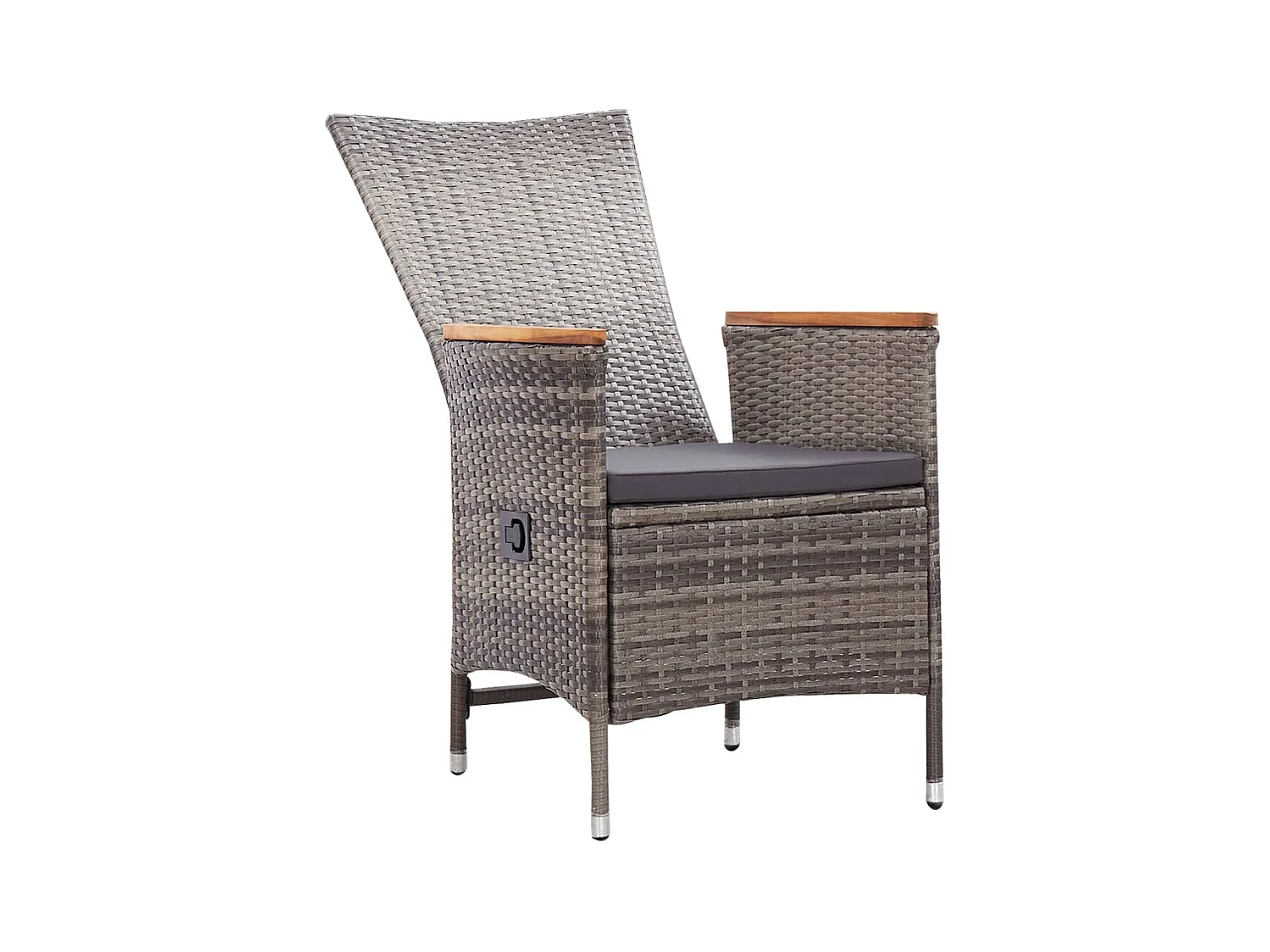 Set di 2 sedie da esterno con cuscini in resina intrecciata grigia